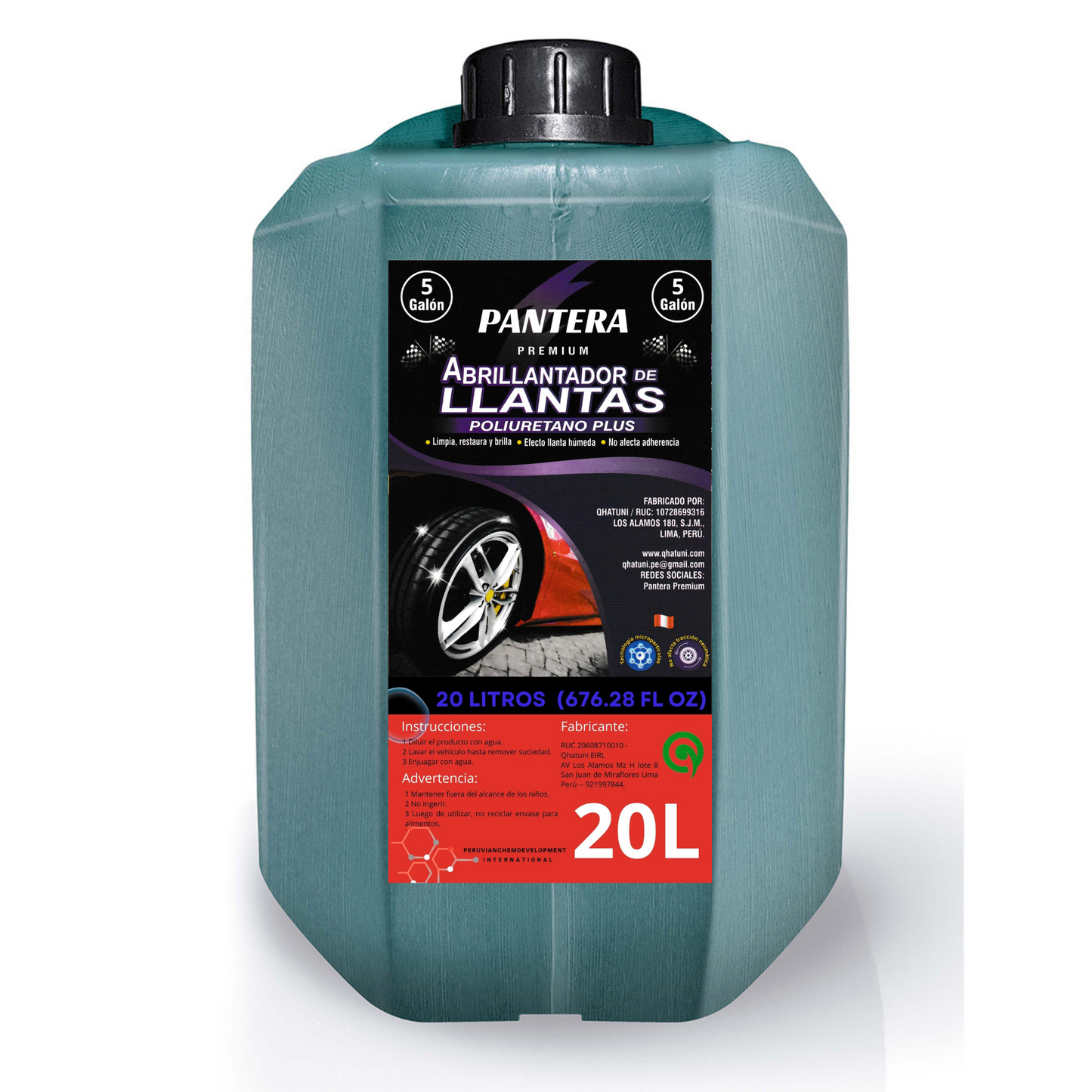 Lavado y Abrillantador de LLantas Poliuretano Pantera Premium 20L